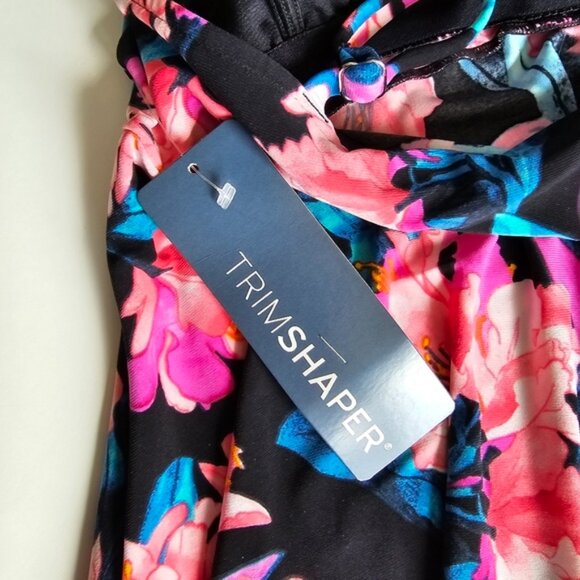 Trimshaper Lily Floral Tankini Swim Top Size 8 New - Picture 6 of 8